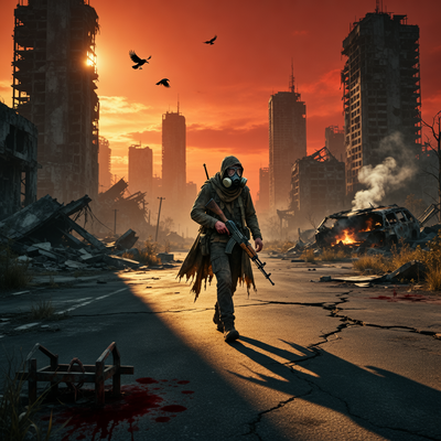 Постапокалиптический пейзаж с драматическим освещением, отражающий успех игры Cronos: The New Dawn от Bloober Team.