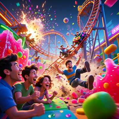 Друзья весело играют в хаотичную кооперативную игру с физикой в цифровом парке развлечений, созданном Evil Landfall.